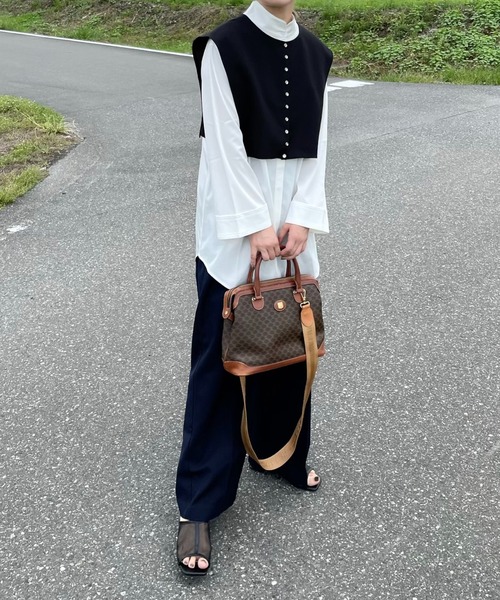 ReNorm(リノーム)の「【YUKIコラボ】ショートベスト×ジャンスカセット(ジャンパースカート・レディース・ブラック/モカ・フリー)」の5枚目の写真