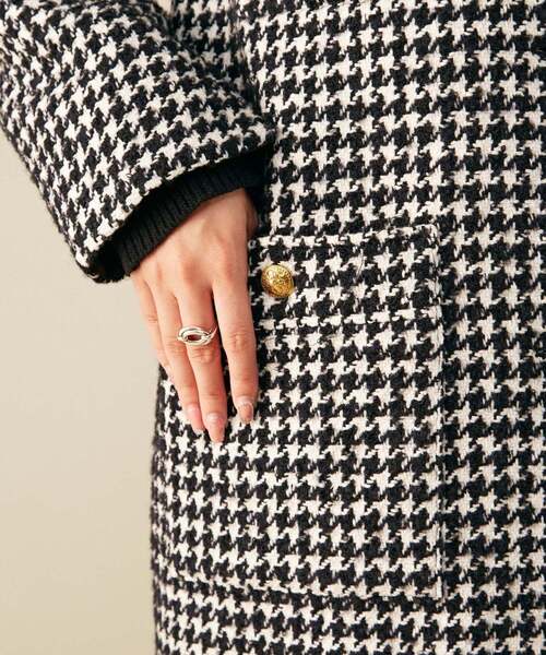 Liesse(リエス)の「千鳥柄コート(その他アウター・レディース・ホワイト/ネイビー・FREE)」の11枚目の写真