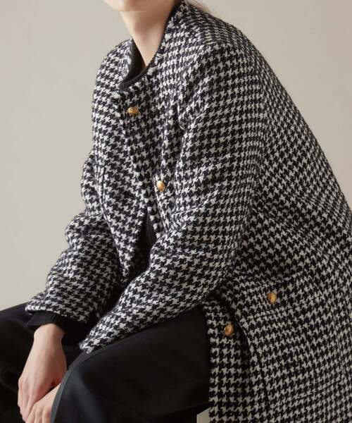 Liesse(リエス)の「千鳥柄コート(その他アウター・レディース・ホワイト/ネイビー・FREE)」の8枚目の写真