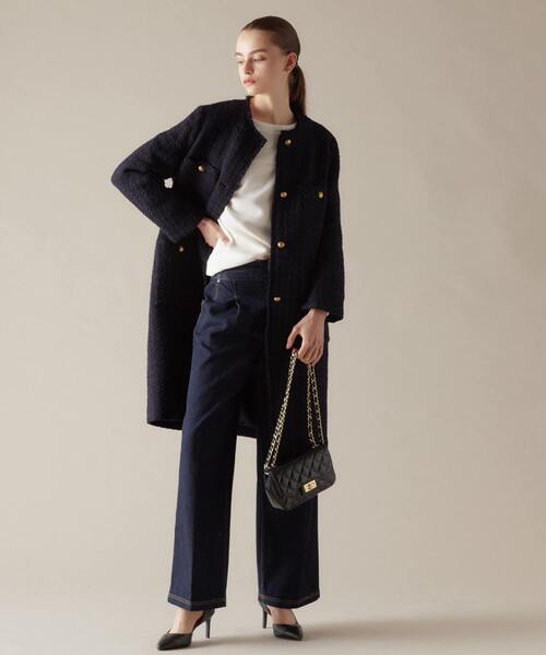 Liesse(リエス)の「千鳥柄コート(その他アウター・レディース・ホワイト/ネイビー・FREE)」の7枚目の写真