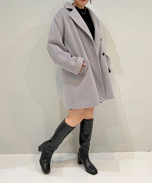 MAJESTIC LEGON（マジェスティックレゴン）の「ダブルブレストハーフコート（ダウンジャケット/コート・レディース・アイボリー/グレー/ブラック・SMALL/MEDIUM）」の16枚目の写真