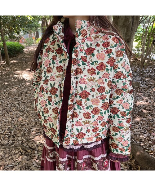 PINK HOUSEクリスマス柄ブルゾン PINK HOUSE（ピンクハウス）の「ローズゴブランブルゾン（ブルゾン