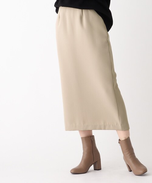 OPAQUE.CLIP（オペークドットクリップ）の「◆ダブルジョーゼット ナロースカート（スカート・レディース・ブラック/ベージュ/オフホワイト・36/38/40）」の3枚目の写真