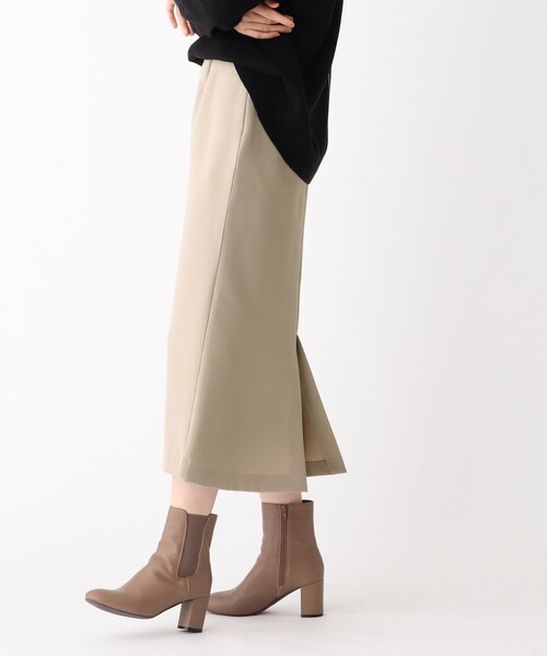 OPAQUE.CLIP（オペークドットクリップ）の「◆ダブルジョーゼット ナロースカート（スカート・レディース・ブラック/ベージュ/オフホワイト・36/38/40）」の18枚目の写真