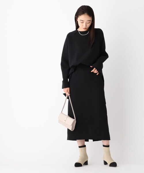 OPAQUE.CLIP（オペークドットクリップ）の「◆ダブルジョーゼット ナロースカート（スカート・レディース・ブラック/ベージュ/オフホワイト・36/38/40）」の19枚目の写真