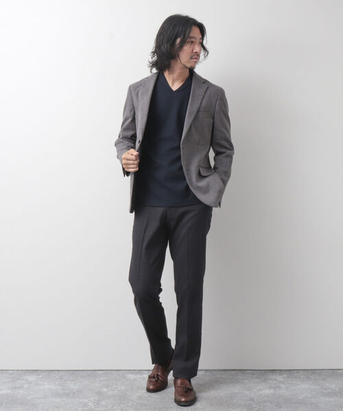 NOLLEY'S goodman（ノーリーズグッドマン）の「ショールカラー 長袖カットソー Tシャツ（Tシャツ/カットソー・メンズ・ネイビー/ブラック・S/M/L）」の6枚目の写真