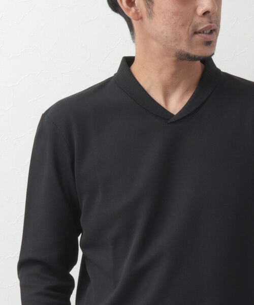 NOLLEY'S goodman（ノーリーズグッドマン）の「ショールカラー 長袖カットソー Tシャツ（Tシャツ/カットソー・メンズ・ネイビー/ブラック・S/M/L）」の14枚目の写真