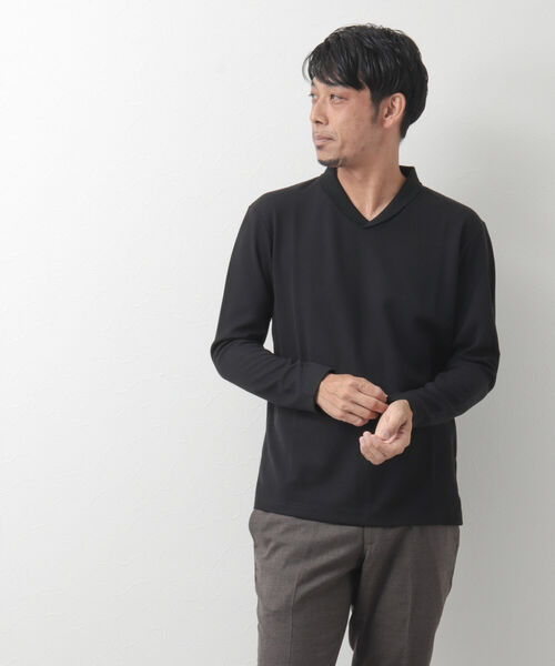 NOLLEY'S goodman（ノーリーズグッドマン）の「ショールカラー 長袖カットソー Tシャツ（Tシャツ/カットソー・メンズ・ネイビー/ブラック・S/M/L）」の20枚目の写真