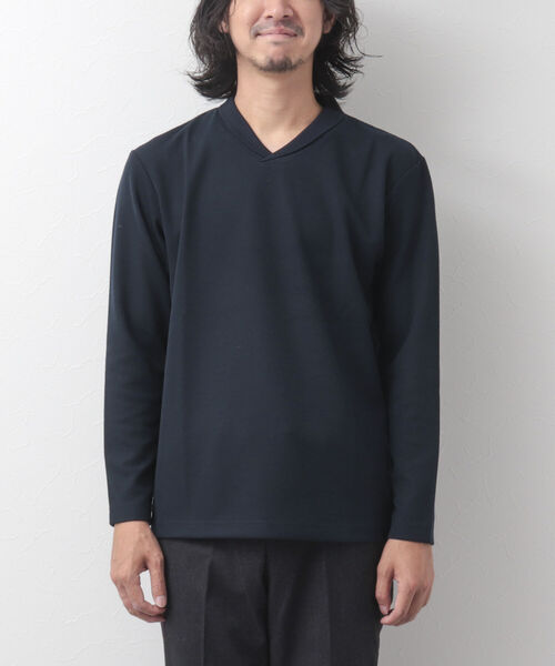 NOLLEY'S goodman（ノーリーズグッドマン）の「ショールカラー 長袖カットソー Tシャツ（Tシャツ/カットソー・メンズ・ネイビー/ブラック・S/M/L）」の15枚目の写真