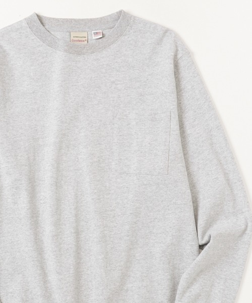 Goodwear(グッドウェア)の「GOODWEAR 胸ポケット付き ロングスリーブTシャツ(Tシャツ/カットソー・メンズ・ブラック/ホワイト/グレー・M/L)」の3枚目の写真