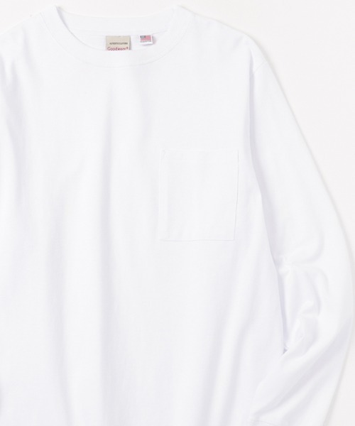 Goodwear(グッドウェア)の「GOODWEAR 胸ポケット付き ロングスリーブTシャツ(Tシャツ/カットソー・メンズ・ブラック/ホワイト/グレー・M/L)」の1枚目の写真