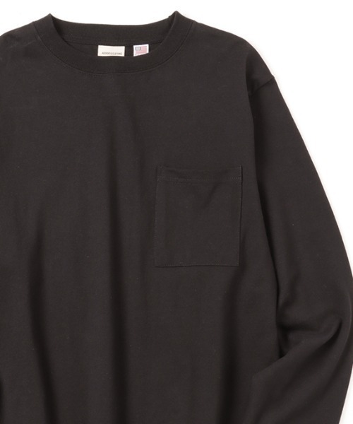 Goodwear(グッドウェア)の「GOODWEAR 胸ポケット付き ロングスリーブTシャツ(Tシャツ/カットソー・メンズ・ブラック/ホワイト/グレー・M/L)」の2枚目の写真