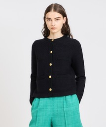 ESTNATION / バイカラーツイードニットカーディガン