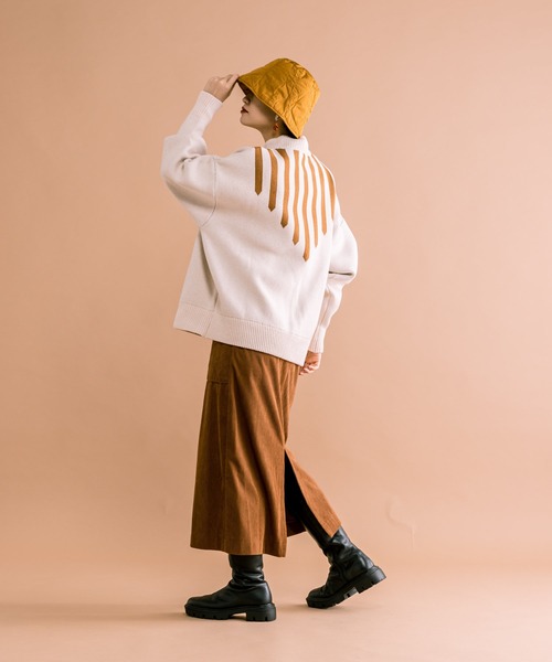 ear PAPILLONNER(イアパピヨネ)の「【SUM1 STYLE(スミスタイル)】ラインニット(ニット/セーター・レディース・グリーン/アイボリー・FREE)」の16枚目の写真