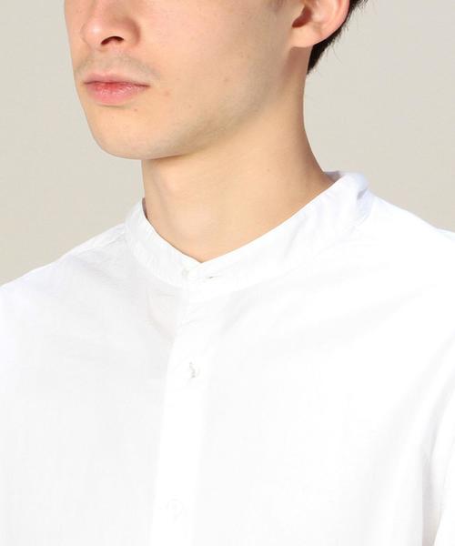 BEAUTY&YOUTH UNITED ARROWS（ビューティーアンドユースユナイテッドアローズ）の「BY シアサッカー バンドカラーシャツ◆（シャツ/ブラウス・メンズ・オフホワイト/ナチュラル/ネイビー・MEDIUM/LARGE/SMALL/X-SMALL/X-LARGE）」の4枚目の写真