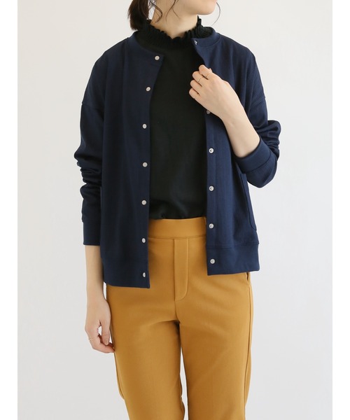 Samansa Mos2 blue（サマンサモスモスブルー）の「◎カットリブカーディガン（カーディガン/ボレロ・レディース・ネイビー/グリーン/ブラック・ﾌﾘ-）」の9枚目の写真