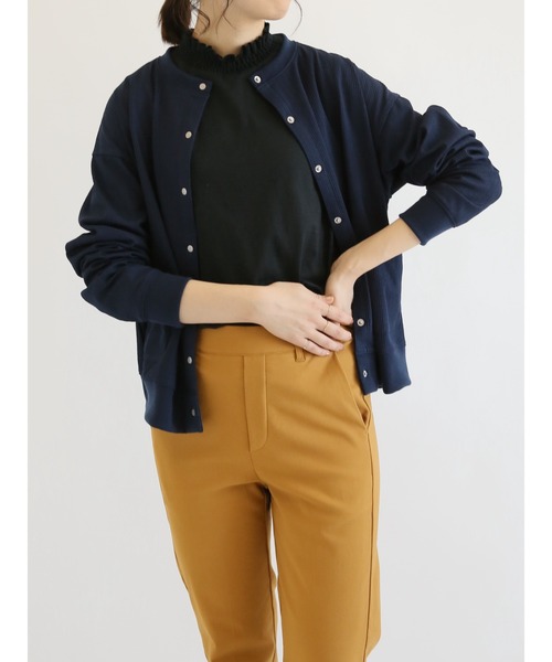 Samansa Mos2 blue（サマンサモスモスブルー）の「◎カットリブカーディガン（カーディガン/ボレロ・レディース・ネイビー/グリーン/ブラック・ﾌﾘ-）」の10枚目の写真