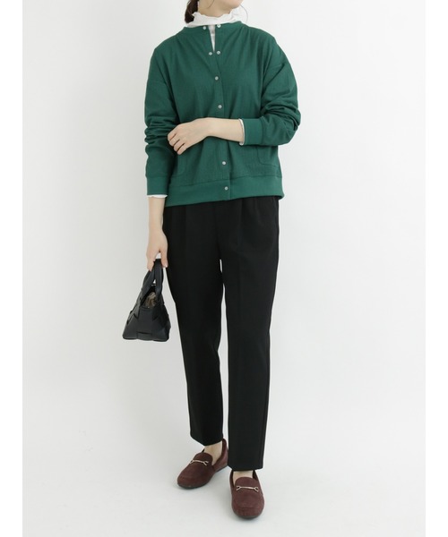 Samansa Mos2 blue（サマンサモスモスブルー）の「◎カットリブカーディガン（カーディガン/ボレロ・レディース・ネイビー/グリーン/ブラック・ﾌﾘ-）」の12枚目の写真