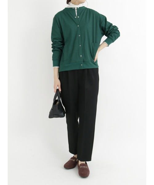 Samansa Mos2 blue（サマンサモスモスブルー）の「◎カットリブカーディガン（カーディガン/ボレロ・レディース・ネイビー/グリーン/ブラック・ﾌﾘ-）」の13枚目の写真