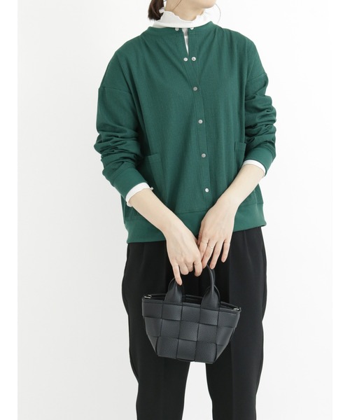 Samansa Mos2 blue（サマンサモスモスブルー）の「◎カットリブカーディガン（カーディガン/ボレロ・レディース・ネイビー/グリーン/ブラック・ﾌﾘ-）」の14枚目の写真