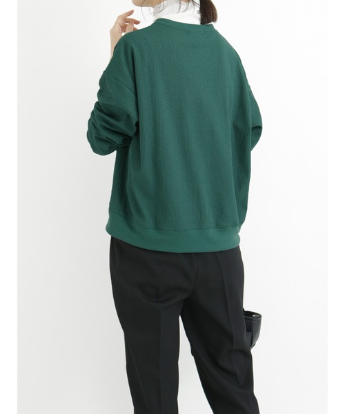 Samansa Mos2 blue（サマンサモスモスブルー）の「◎カットリブカーディガン（カーディガン/ボレロ・レディース・ネイビー/グリーン/ブラック・ﾌﾘ-）」の16枚目の写真