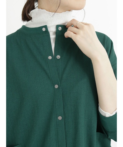 Samansa Mos2 blue（サマンサモスモスブルー）の「◎カットリブカーディガン（カーディガン/ボレロ・レディース・ネイビー/グリーン/ブラック・ﾌﾘ-）」の18枚目の写真