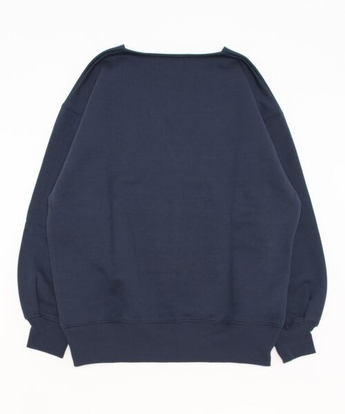 AZUL by moussy（アズールバイマウジー）の「LOGO V/NECK LOGO SWEAT TOPS/ロゴVネックロゴスウェットトップス（スウェット・レディース・チャコールグレー/オレンジ/ネイビー・SMALL/MEDIUM）」の4枚目の写真