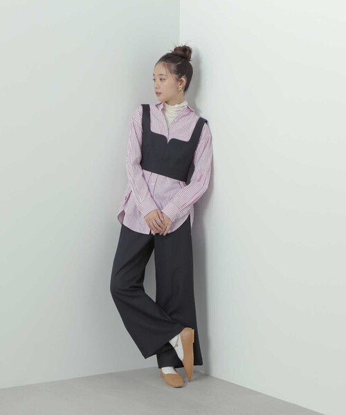 N.（N. Natural Beauty Basic）（エヌエヌナチュラルビューティーベーシック）の「◆バックシャーリングビスチェ（ベスト・レディース・ブラック/チェック・MEDIUM）」の15枚目の写真