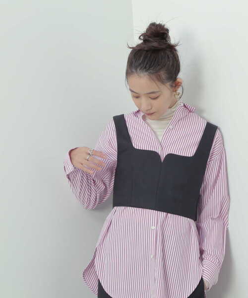 N.（N. Natural Beauty Basic）（エヌエヌナチュラルビューティーベーシック）の「◆バックシャーリングビスチェ（ベスト・レディース・ブラック/チェック・MEDIUM）」の17枚目の写真