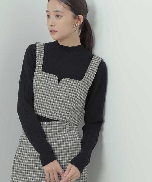 N.（N. Natural Beauty Basic）（エヌエヌナチュラルビューティーベーシック）の「◆バックシャーリングビスチェ（ベスト・レディース・ブラック/チェック・MEDIUM）」の18枚目の写真