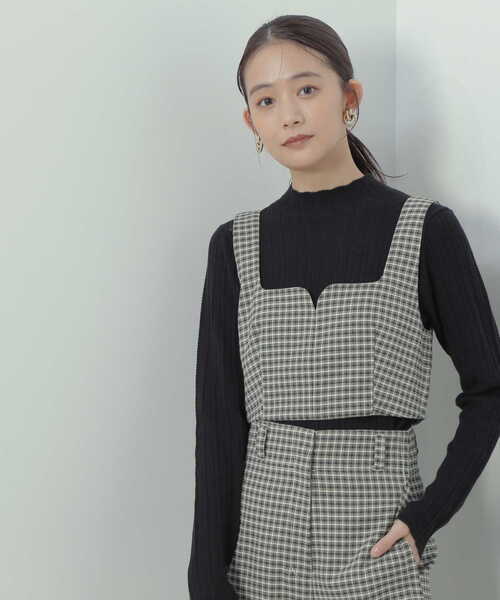 N.（N. Natural Beauty Basic）（エヌエヌナチュラルビューティーベーシック）の「◆バックシャーリングビスチェ（ベスト・レディース・ブラック/チェック・MEDIUM）」の21枚目の写真