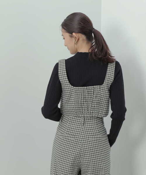 N.（N. Natural Beauty Basic）（エヌエヌナチュラルビューティーベーシック）の「◆バックシャーリングビスチェ（ベスト・レディース・ブラック/チェック・MEDIUM）」の22枚目の写真