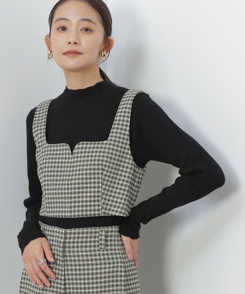 N.（N. Natural Beauty Basic）（エヌエヌナチュラルビューティーベーシック）の「◆バックシャーリングビスチェ（ベスト・レディース・ブラック/チェック・MEDIUM）」の2枚目の写真