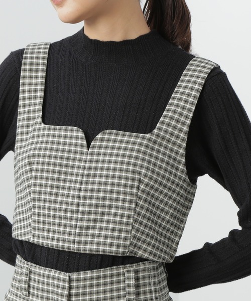 N.（N. Natural Beauty Basic）（エヌエヌナチュラルビューティーベーシック）の「◆バックシャーリングビスチェ（ベスト・レディース・ブラック/チェック・MEDIUM）」の11枚目の写真