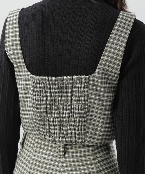 N.（N. Natural Beauty Basic）（エヌエヌナチュラルビューティーベーシック）の「◆バックシャーリングビスチェ（ベスト・レディース・ブラック/チェック・MEDIUM）」の12枚目の写真