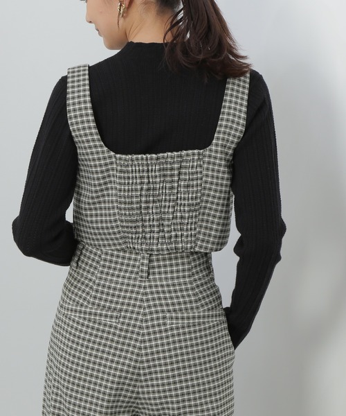 N.（N. Natural Beauty Basic）（エヌエヌナチュラルビューティーベーシック）の「◆バックシャーリングビスチェ（ベスト・レディース・ブラック/チェック・MEDIUM）」の10枚目の写真
