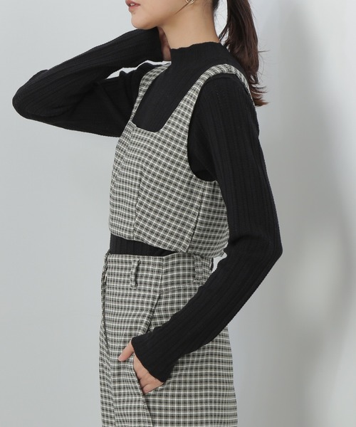 N.（N. Natural Beauty Basic）（エヌエヌナチュラルビューティーベーシック）の「◆バックシャーリングビスチェ（ベスト・レディース・ブラック/チェック・MEDIUM）」の9枚目の写真