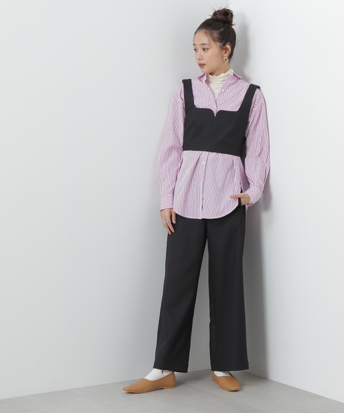 N.（N. Natural Beauty Basic）（エヌエヌナチュラルビューティーベーシック）の「◆バックシャーリングビスチェ（ベスト・レディース・ブラック/チェック・MEDIUM）」の3枚目の写真