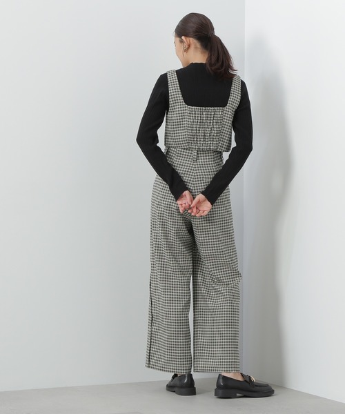 N.（N. Natural Beauty Basic）（エヌエヌナチュラルビューティーベーシック）の「◆バックシャーリングビスチェ（ベスト・レディース・ブラック/チェック・MEDIUM）」の7枚目の写真