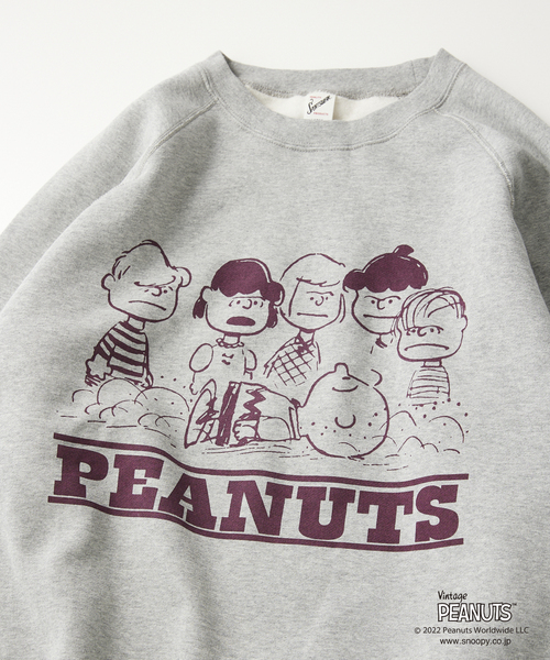 PEANUTS（ピーナッツ）の「【PEANUTS×SPORTS WEAR by relume】別注 カラークルーネックスウェット（スウェット・メンズ・チャコールグレー/ブラック/アイボリー/ブラウン/ネイビー・MEDIUM/LARGE/X-LARGE）」の3枚目の写真