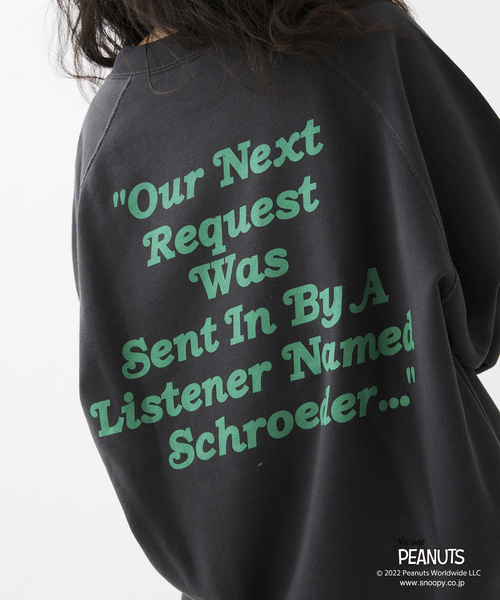 PEANUTS（ピーナッツ）の「【PEANUTS×SPORTS WEAR by relume】別注 カラークルーネックスウェット（スウェット・メンズ・チャコールグレー/ブラック/アイボリー/ブラウン/ネイビー・MEDIUM/LARGE/X-LARGE）」の12枚目の写真