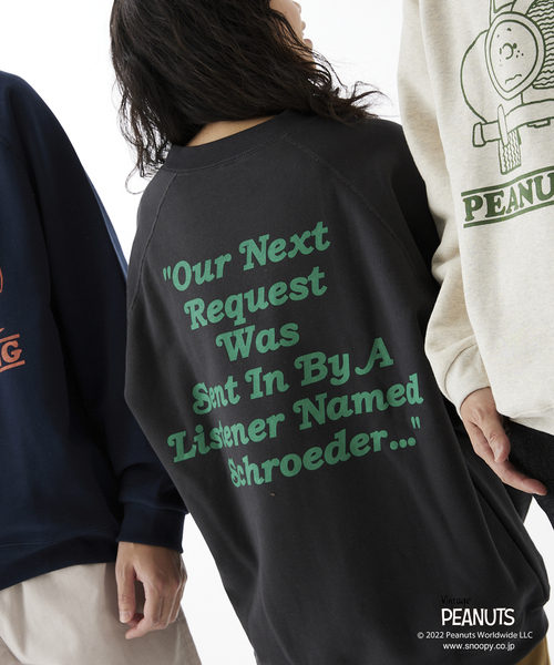 PEANUTS×SPORTS WEAR by relume】別注 カラークルーネック
