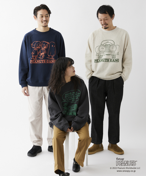 PEANUTS×SPORTS WEAR by relume】別注 カラークルーネック