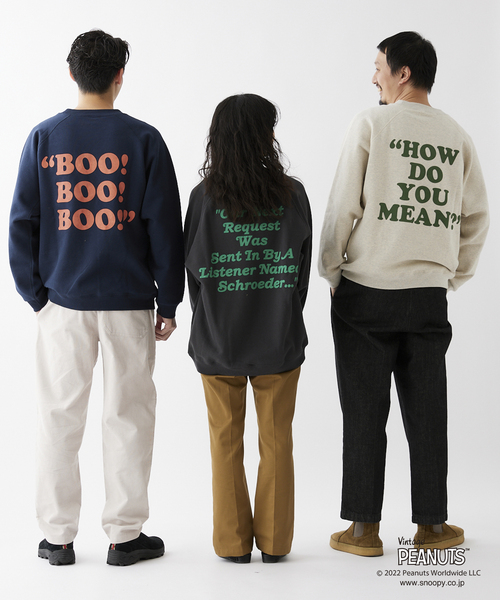 PEANUTS×SPORTS WEAR by relume】別注 カラークルーネックスウェット