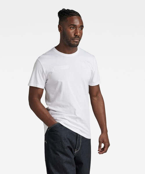 G-STAR（ジースター）の「VELCRO T-SHIRT（Tシャツ/カットソー・メンズ・ダークブラック/ホワイト・SMALL/LARGE/MEDIUM/X-LARGE/X-SMALL）」の3枚目の写真