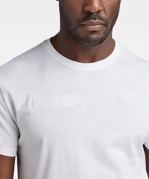 G-STAR（ジースター）の「VELCRO T-SHIRT（Tシャツ/カットソー・メンズ・ダークブラック/ホワイト・SMALL/LARGE/MEDIUM/X-LARGE/X-SMALL）」の5枚目の写真
