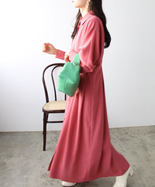 GeeRA(ジーラ)の「ウエストタックシャツワンピース(ワンピース・レディース・ベージュ/ピンク・SMALL/MEDIUM/LARGE)」の8枚目の写真