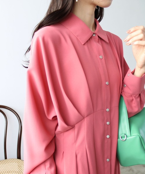 GeeRA(ジーラ)の「ウエストタックシャツワンピース(ワンピース・レディース・ベージュ/ピンク・SMALL/MEDIUM/LARGE)」の10枚目の写真