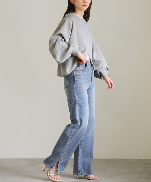 select MOCA（セレクトモカ）の「カシュクールプルオーバー（スウェット・レディース・グレー/ブラック/アイボリー・FREE）」の9枚目の写真