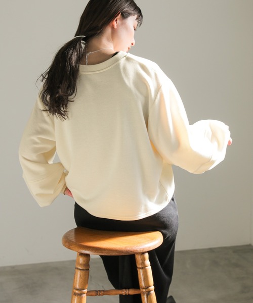 select MOCA（セレクトモカ）の「カシュクールプルオーバー（スウェット・レディース・グレー/ブラック/アイボリー・FREE）」の16枚目の写真